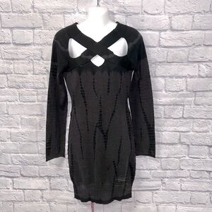 All Saints • Black Tie Dye Plexi Dress Cut Out 10